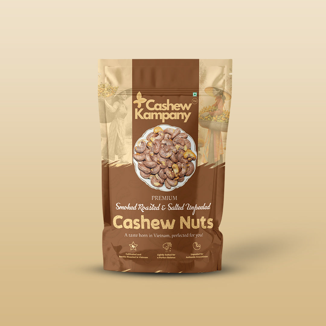 Premium Smoked Roasted & Salted Unpeeled Cashews (200g)