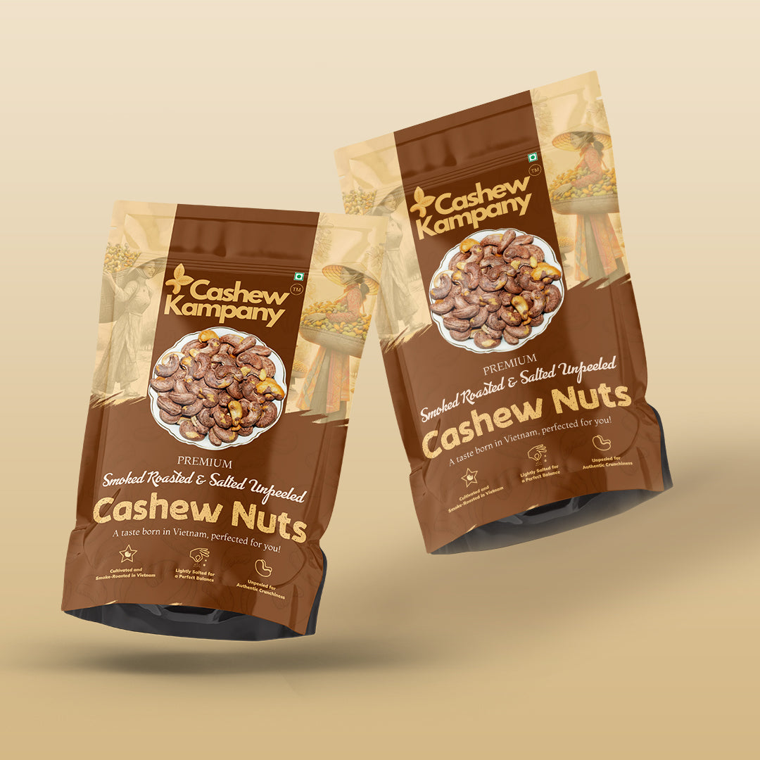 Premium Smoked Roasted & Salted Unpeeled Cashews (200g)